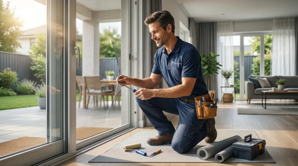 Insektenschutz an der Tür reparieren