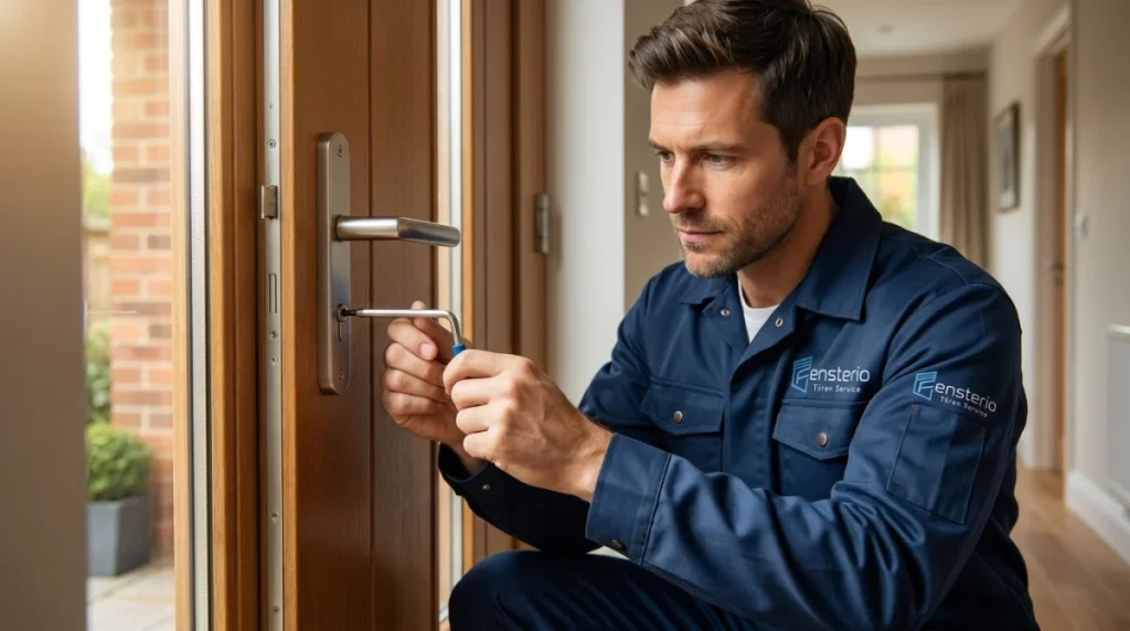 Haustürgriff wackelt: Madenschraube prüfen