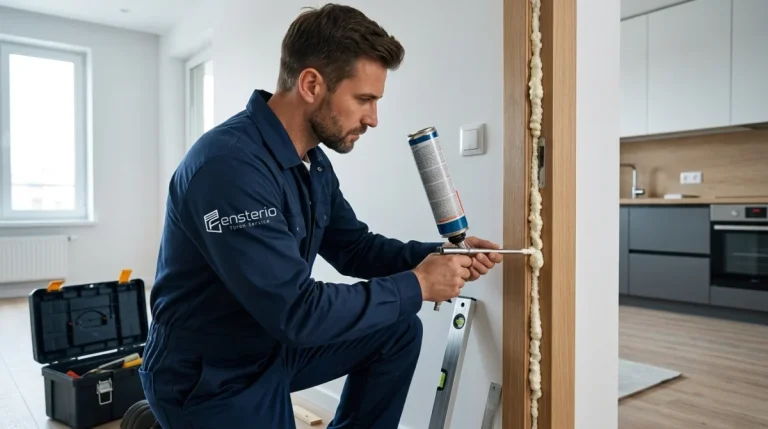 Türzarge hinterfüttern mit Montageschaum